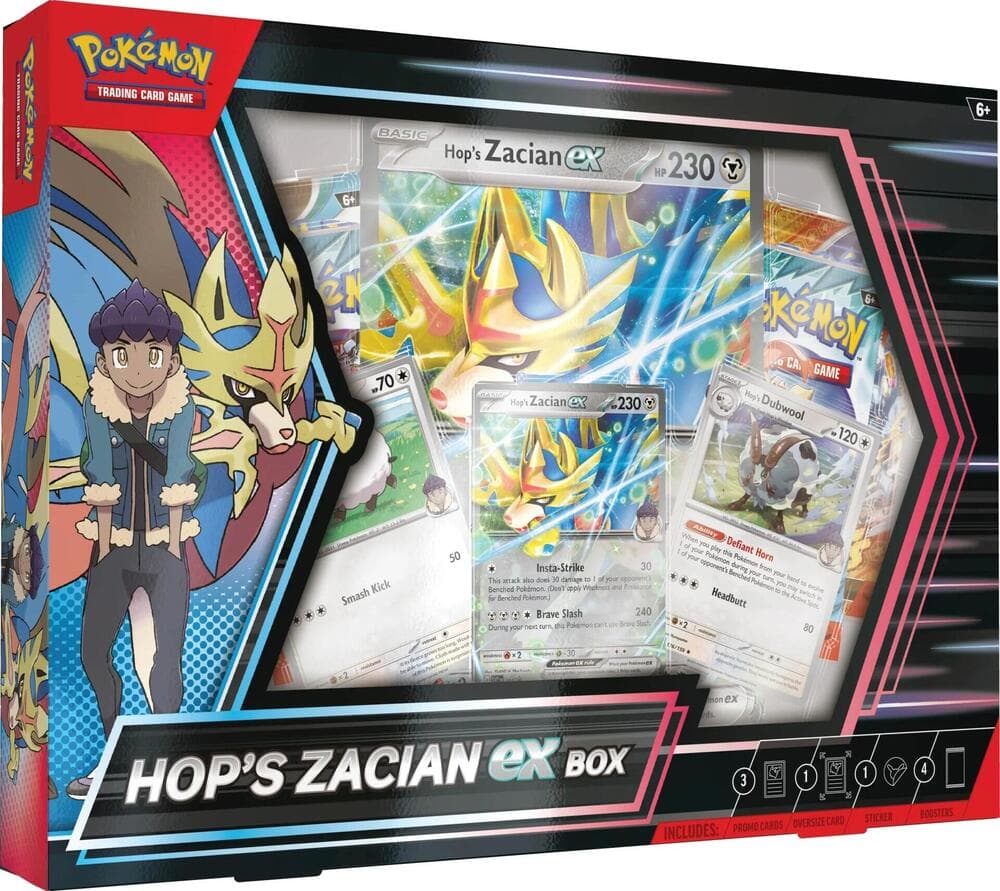 Pokémon TCG Hop's Zacian ex Box – förseglad samlarbox