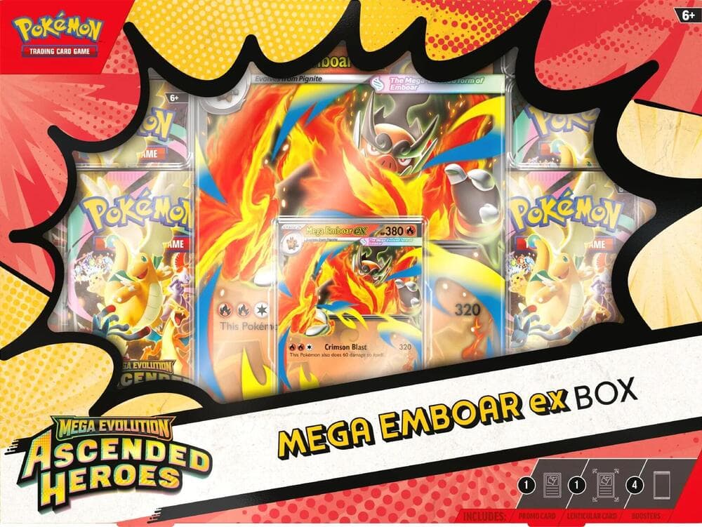 Pokémon TCG Ascended Heroes Mega Emboar ex Box – förseglad samlarbox