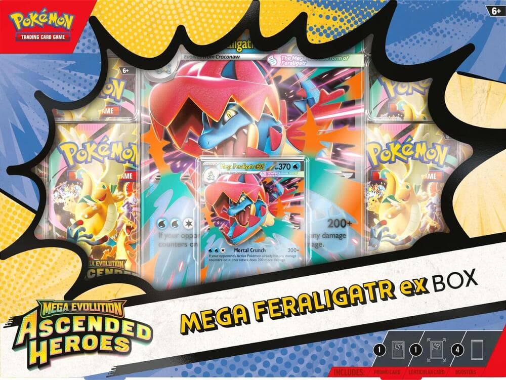 Pokémon TCG Mega Evolution Ascended Heroes Mega Feraligatr ex Box – förseglad samlarbox