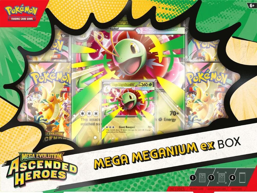 Pokémon TCG Mega Evolution Ascended Heroes Mega Meganium ex Box – förseglad samlarbox