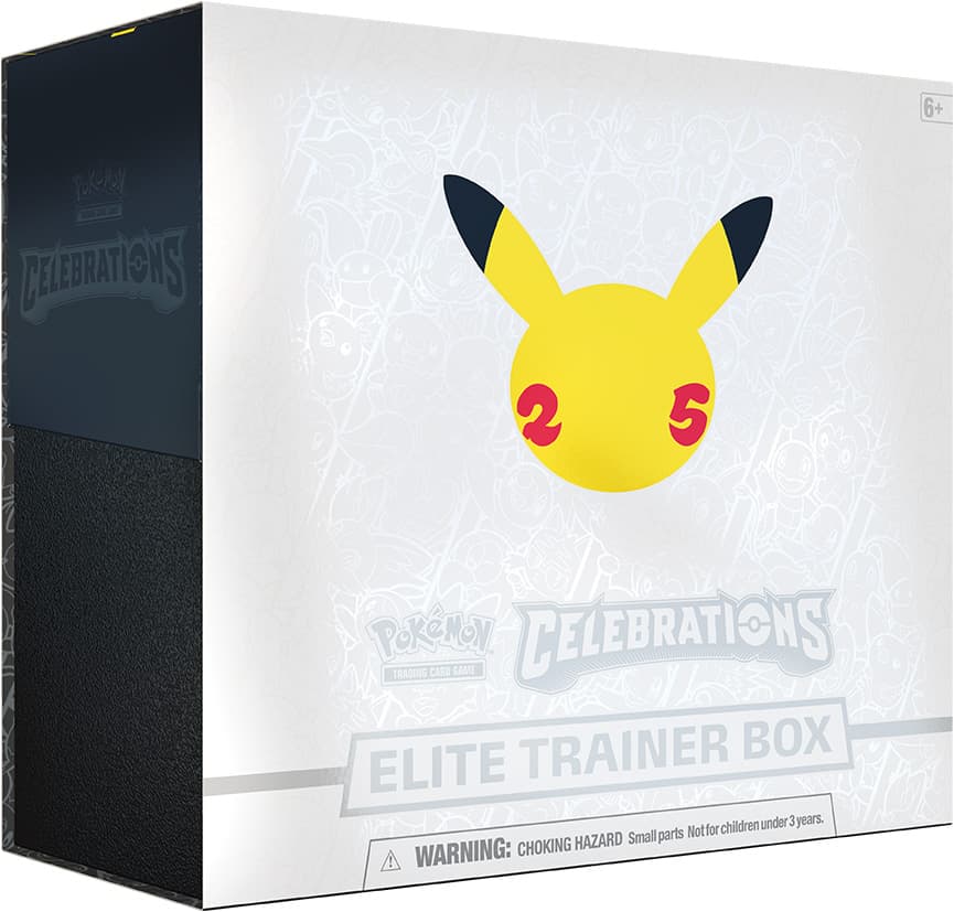 Pokémon TCG Celebrations Elite Trainer Box – förseglad ask med Pikachu 25-årsjubileum