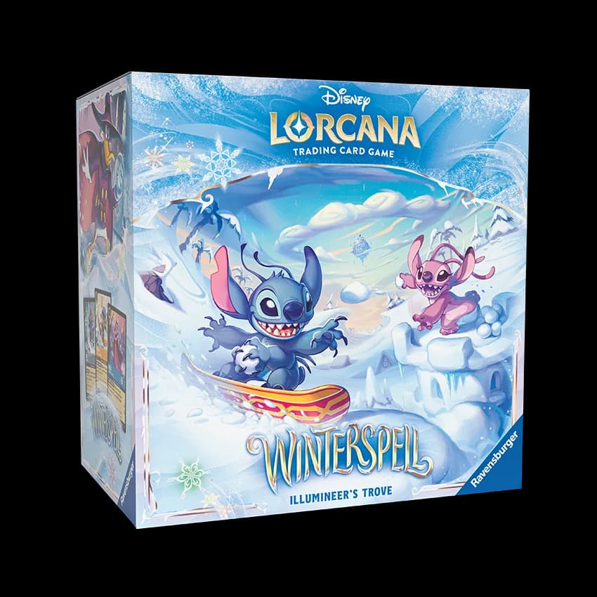 Disney Lorcana Winterspell Illumineer's Trove – 8 boosterpaket, förvaringsbox, tärningar och lore-räknare