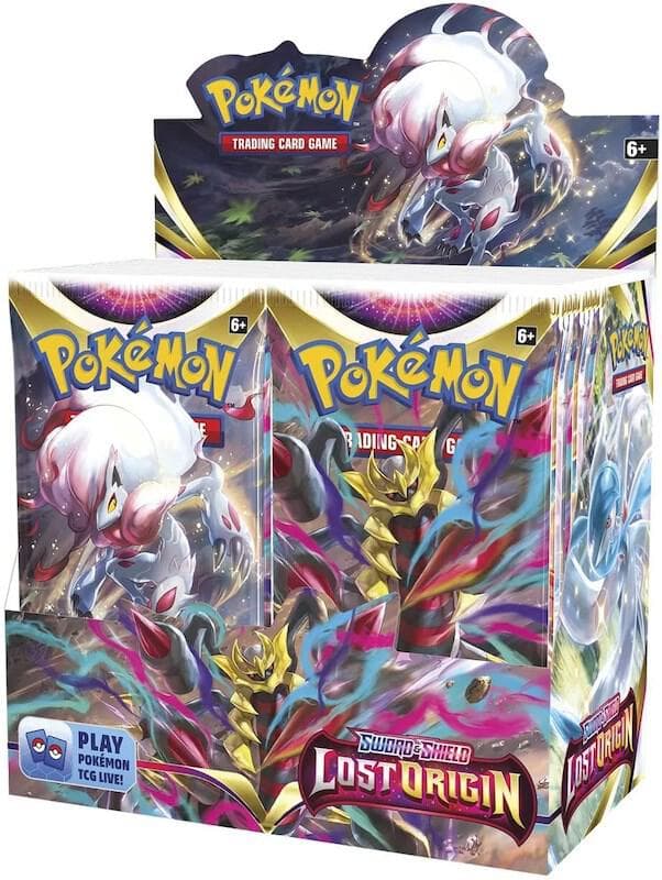 Pokémon TCG Lost Origin Booster Box – display med 36 boosterpaket från Sword & Shield Lost Origin, med Giratina-illustration