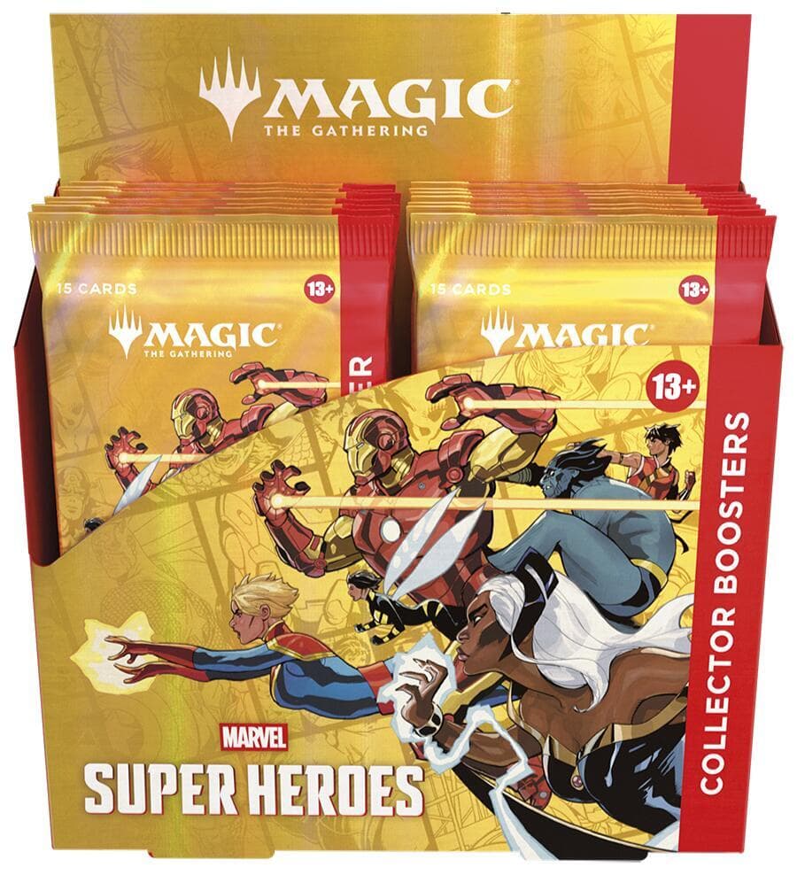 MTG Marvel Super Heroes Collector Booster Display – förseglad display med 12 premiumpaket