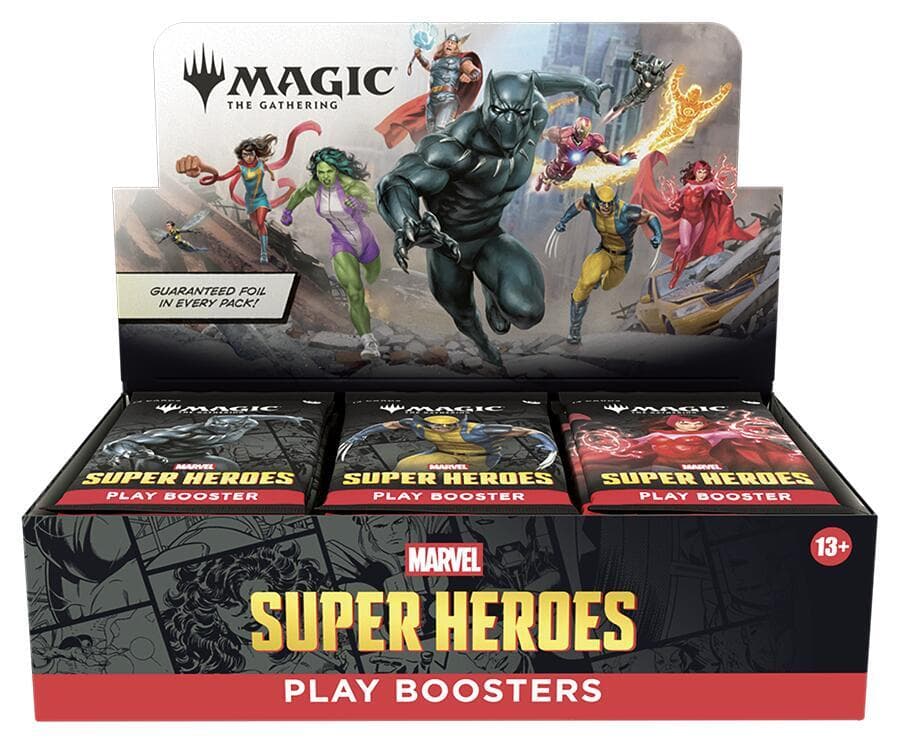MTG Marvel Super Heroes Play Booster Display – förseglad display med 30 play boosters