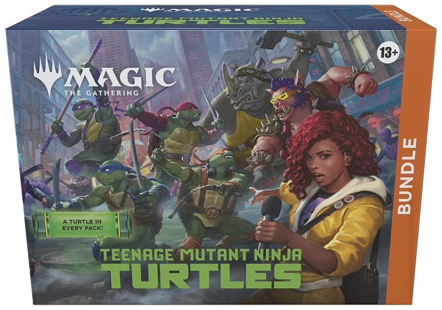 MTG Teenage Mutant Ninja Turtles Bundle – 9 play boosters, spindown-tärning och basland i förvaringsbox