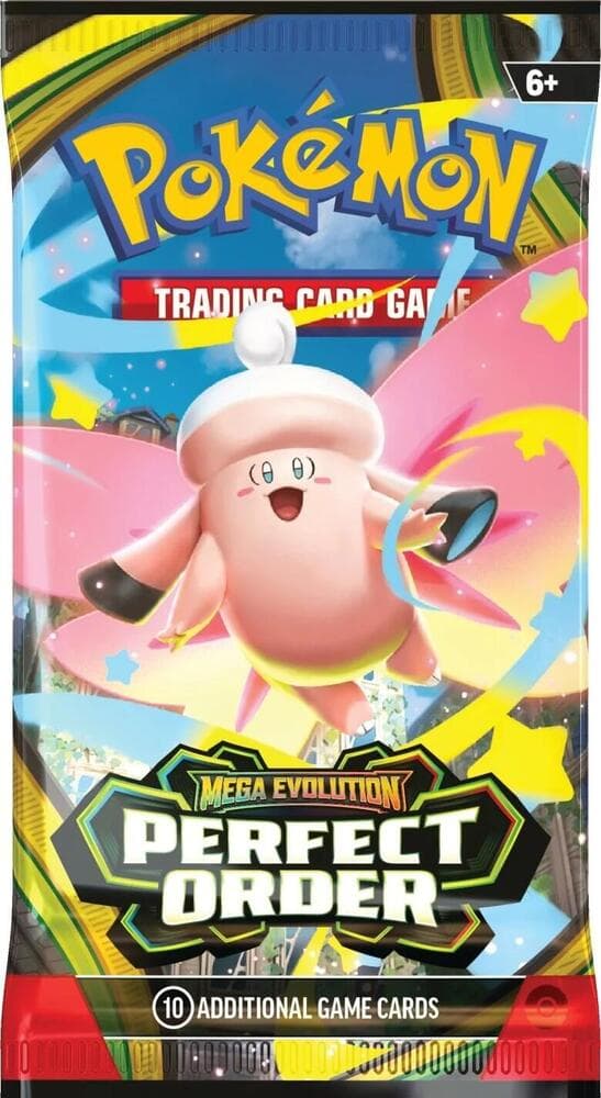 Pokémon TCG Mega Evolution Perfect Order – löst boosterpaket, engelsk utgåva