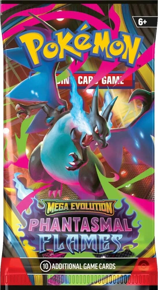 Pokémon TCG Mega Evolution Phantasmal Flames Booster Pack – förseglat boosterpaket med 10 kort