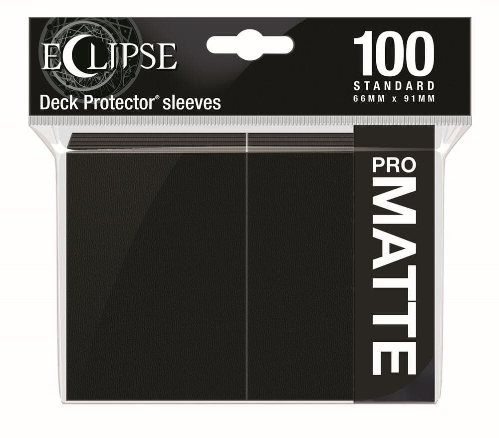 Ultra Pro Eclipse Matte Sleeves (100-pack) – matta sleeves med ogenomskinlig baksida, Jet Black